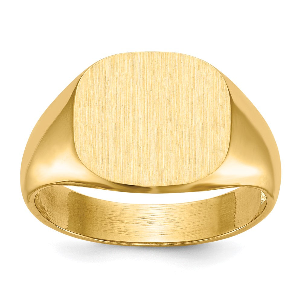 10K Gelbgold Herren-Siegelring mit offener Rückseite, 12,0 x 13,5 mm