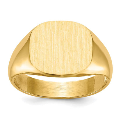 10K Gelbgold Herren-Siegelring mit offener Rückseite, 12,0 x 13,5 mm