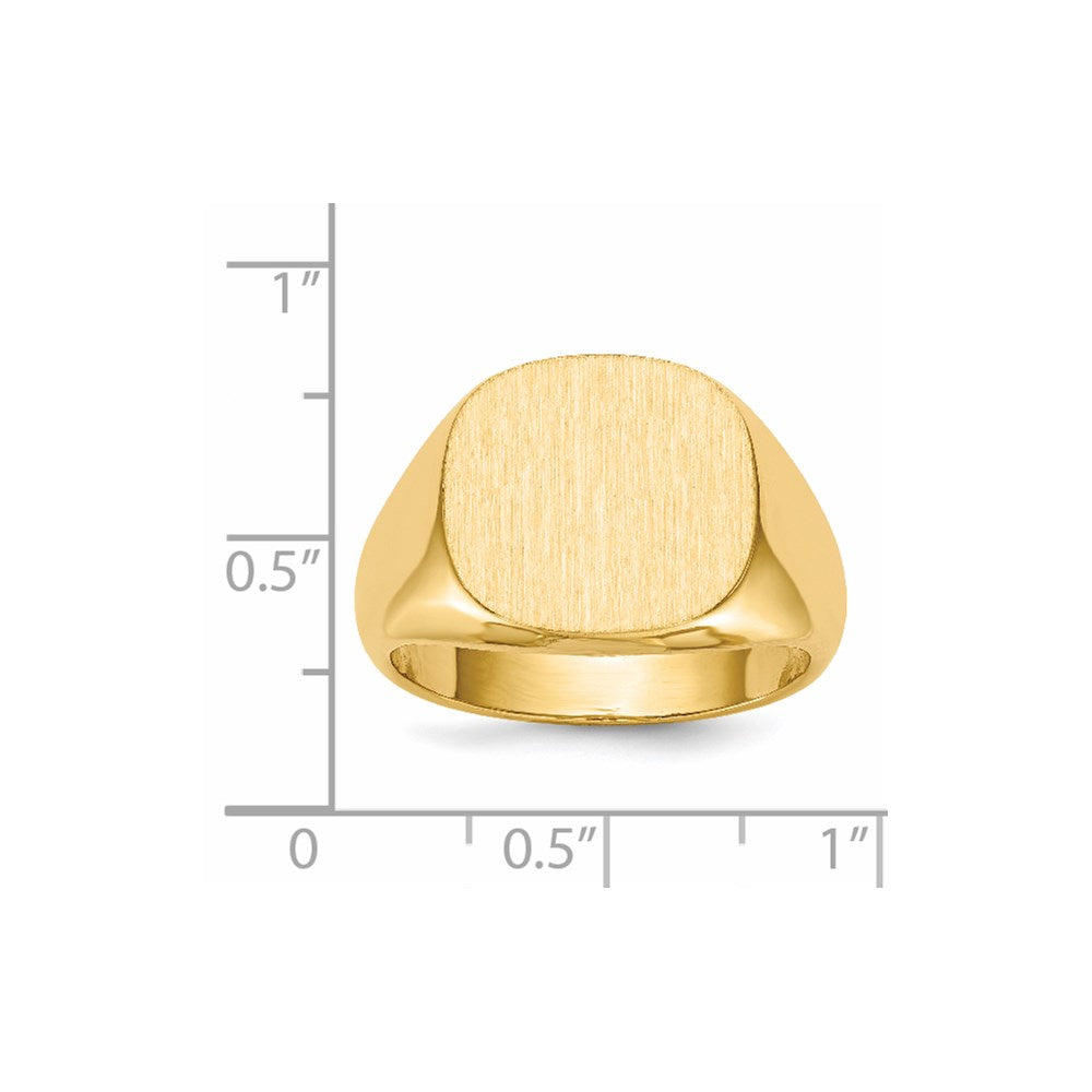 14K Gelbgold Herren-Siegelring, 14,0 x 15,0 mm, mit offener Rückseite