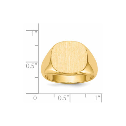 14K Gelbgold Herren-Siegelring, 14,0 x 15,0 mm, mit offener Rückseite