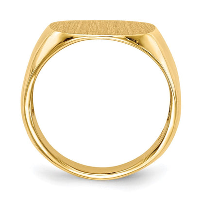 14K Gelbgold 15,5x15,0mm Herren-Siegelring mit offener Rückseite