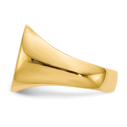 14K Gelbgold 15,5x15,0mm Herren-Siegelring mit offener Rückseite