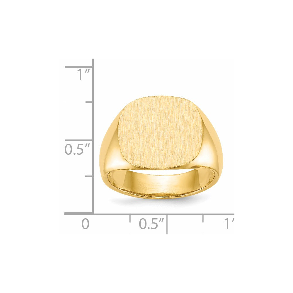 14K Gelbgold 15,5x15,0mm Herren-Siegelring mit offener Rückseite