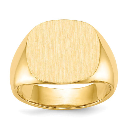 14K Gelbgold 15,5x15,0mm Herren-Siegelring mit offener Rückseite