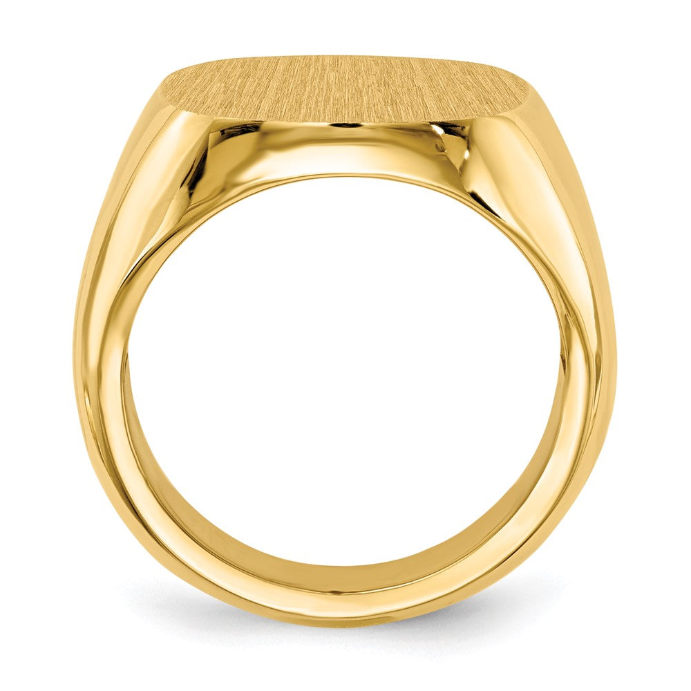 14K Gelbgold 17,0x17,0mm Herren-Siegelring mit offener Rückseite