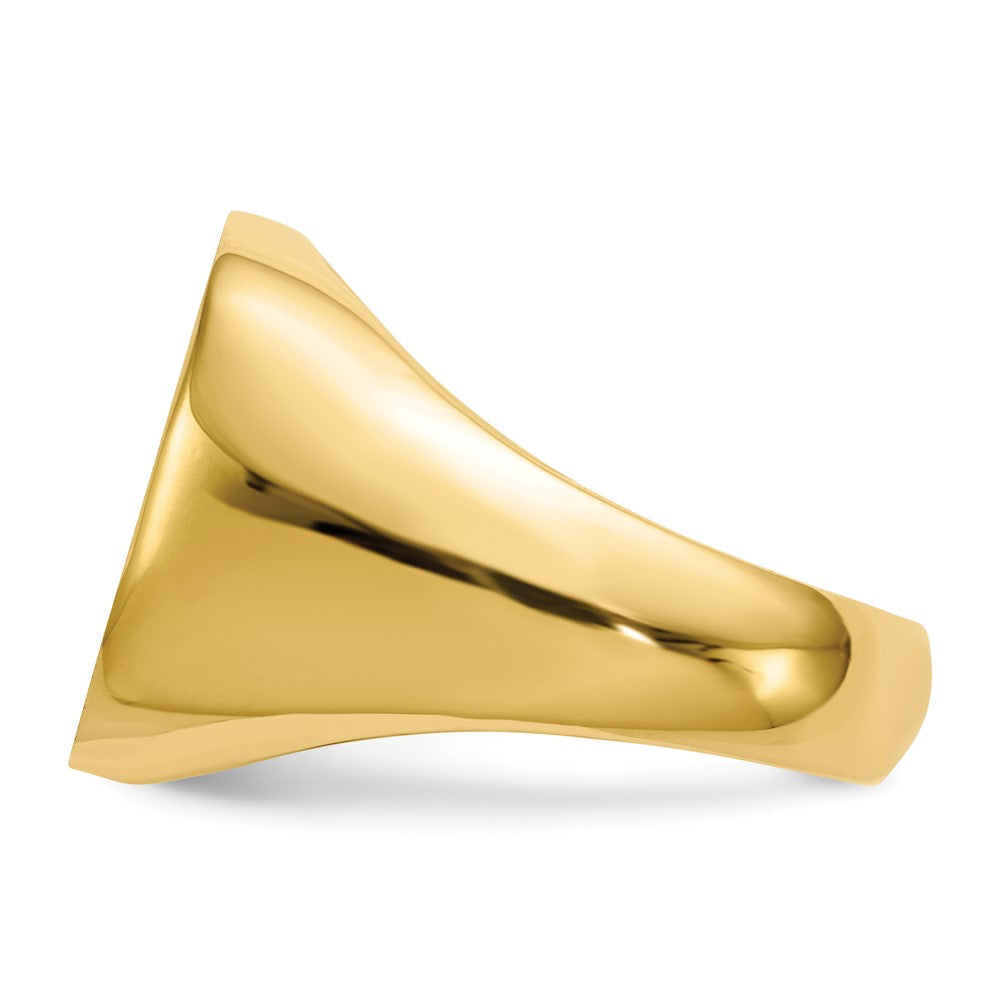 14K Gelbgold 17,0x17,0mm Herren-Siegelring mit offener Rückseite