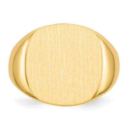 14K Gelbgold 17,0x17,0mm Herren-Siegelring mit offener Rückseite