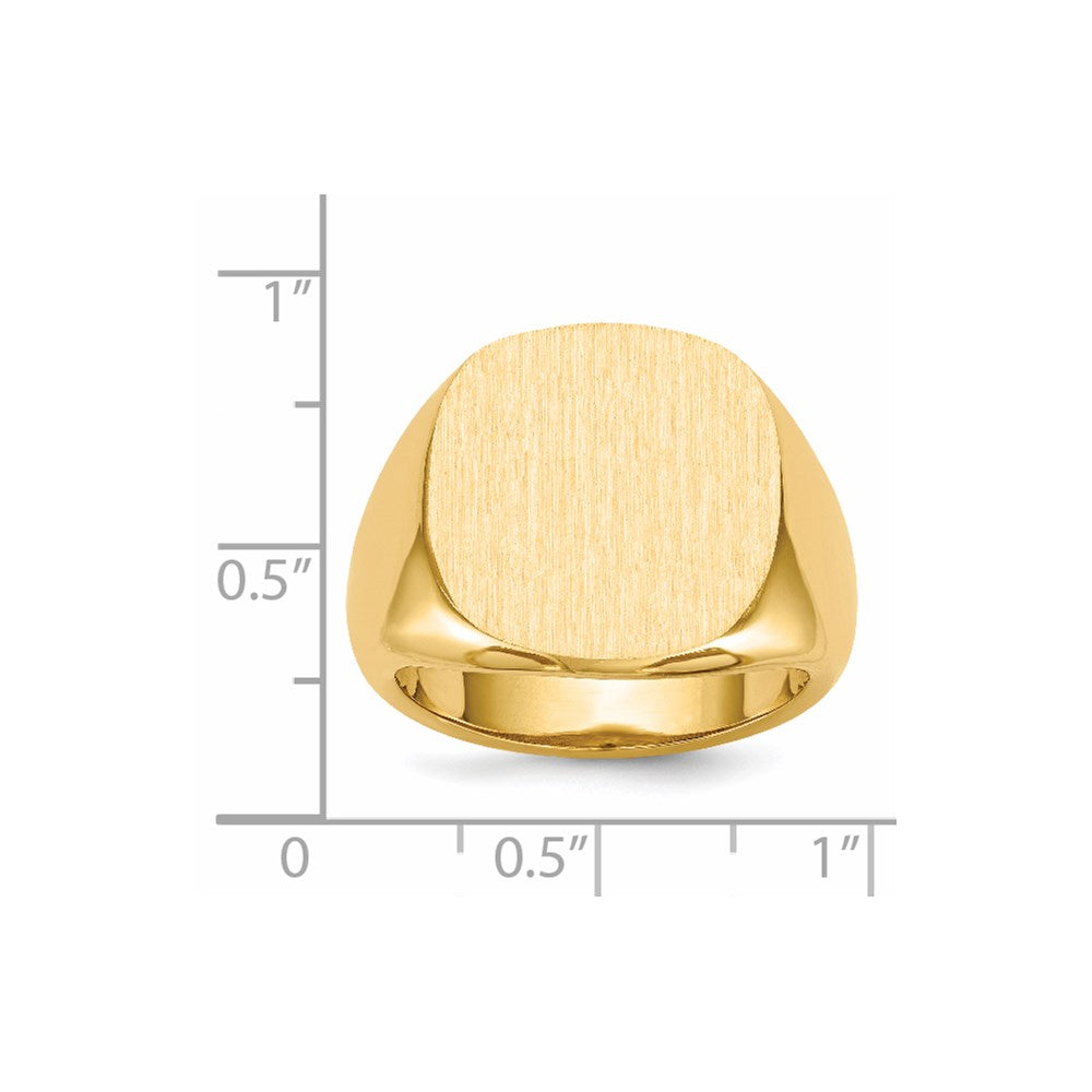 14K Gelbgold 17,0x17,0mm Herren-Siegelring mit offener Rückseite