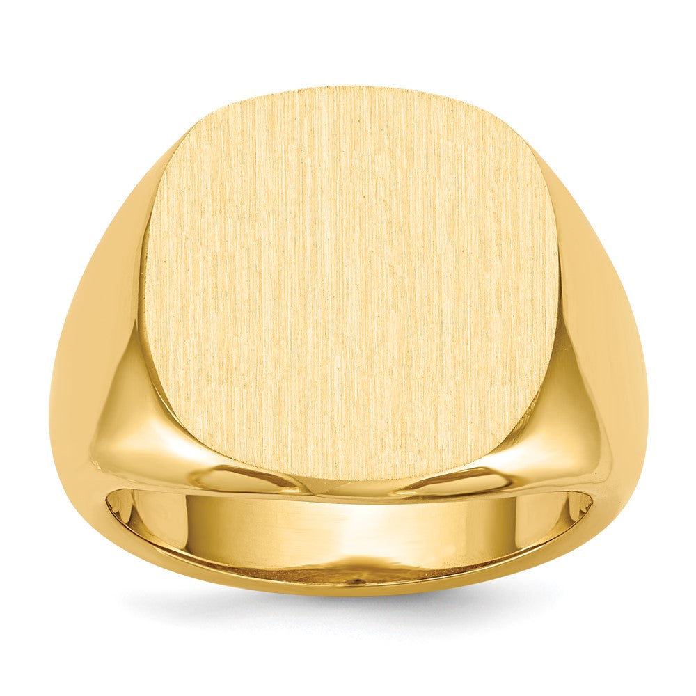 14K Gelbgold 17,0x17,0mm Herren-Siegelring mit offener Rückseite