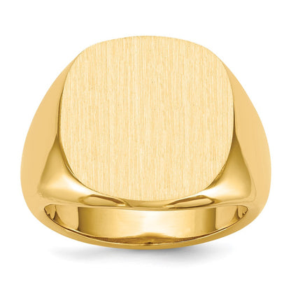 14K Gelbgold 17,0x17,0mm Herren-Siegelring mit offener Rückseite