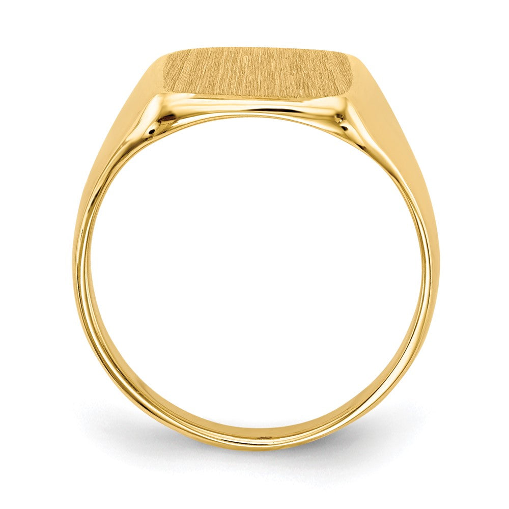 14K Gelbgold Siegelring mit geschlossener Fassung, 10,0x10,0 mm