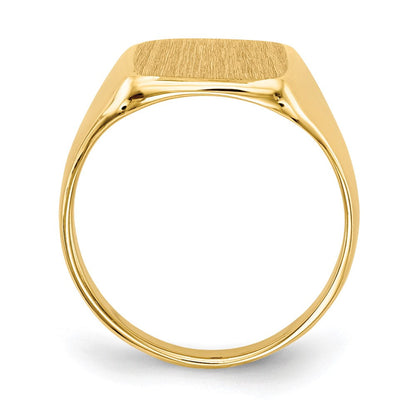 14K Gelbgold Siegelring mit geschlossener Fassung, 10,0x10,0 mm