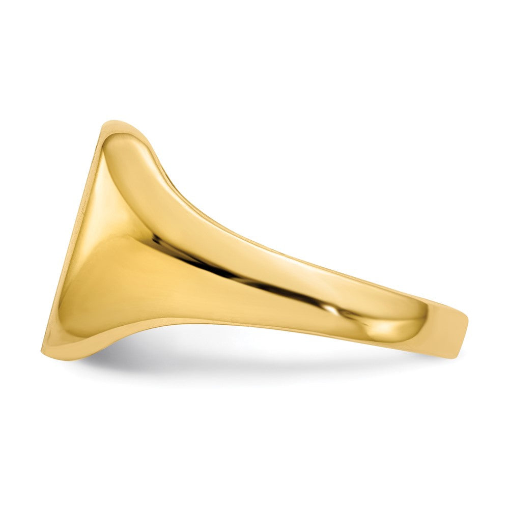 14K Gelbgold Siegelring mit geschlossener Fassung, 10,0x10,0 mm