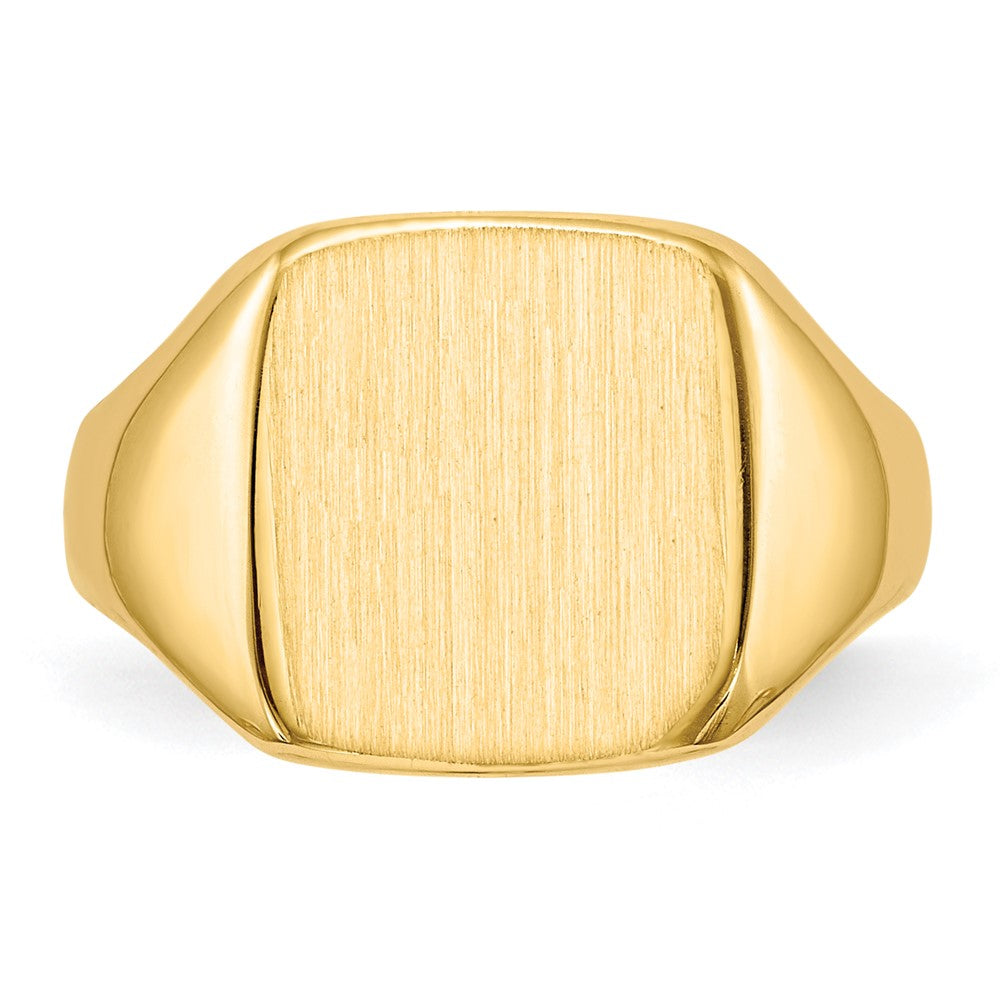 14K Gelbgold Siegelring mit geschlossener Fassung, 10,0x10,0 mm