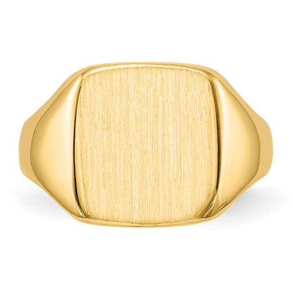 14K Gelbgold Siegelring mit geschlossener Fassung, 10,0x10,0 mm