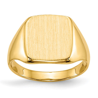 14K Gelbgold Siegelring mit geschlossener Fassung, 10,0x10,0 mm