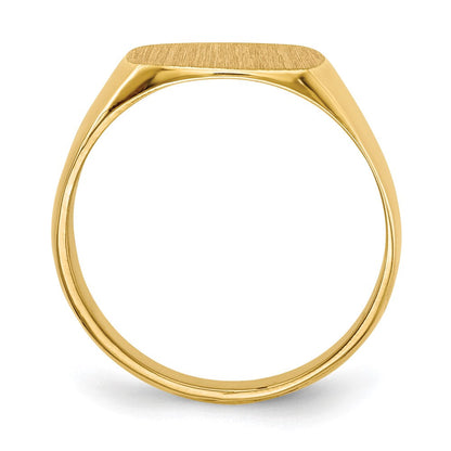 14K Gelbgold Herren-Siegelring 12,0x13,0mm mit geschlossener Fassung