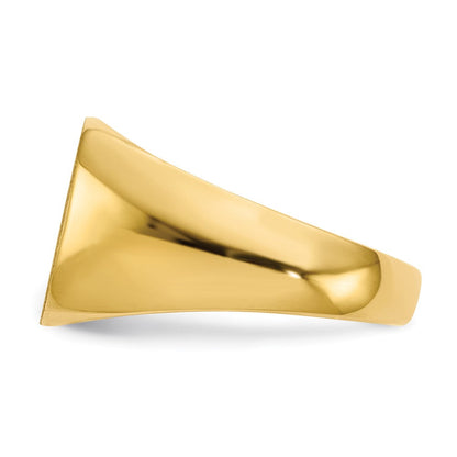 14K Gelbgold Herren-Siegelring 12,0x13,0mm mit geschlossener Fassung