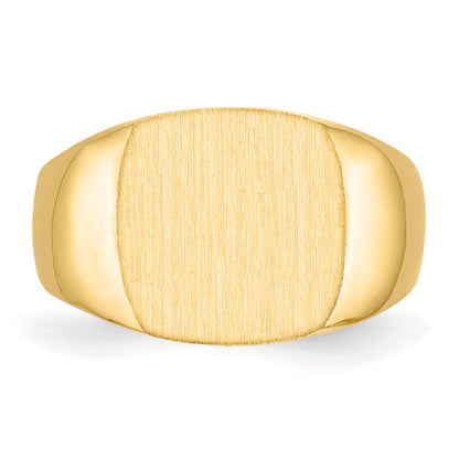 14K Gelbgold Herren-Siegelring 12,0x13,0mm mit geschlossener Fassung