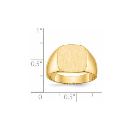 14K Gelbgold Herren-Siegelring 12,0x13,0mm mit geschlossener Fassung