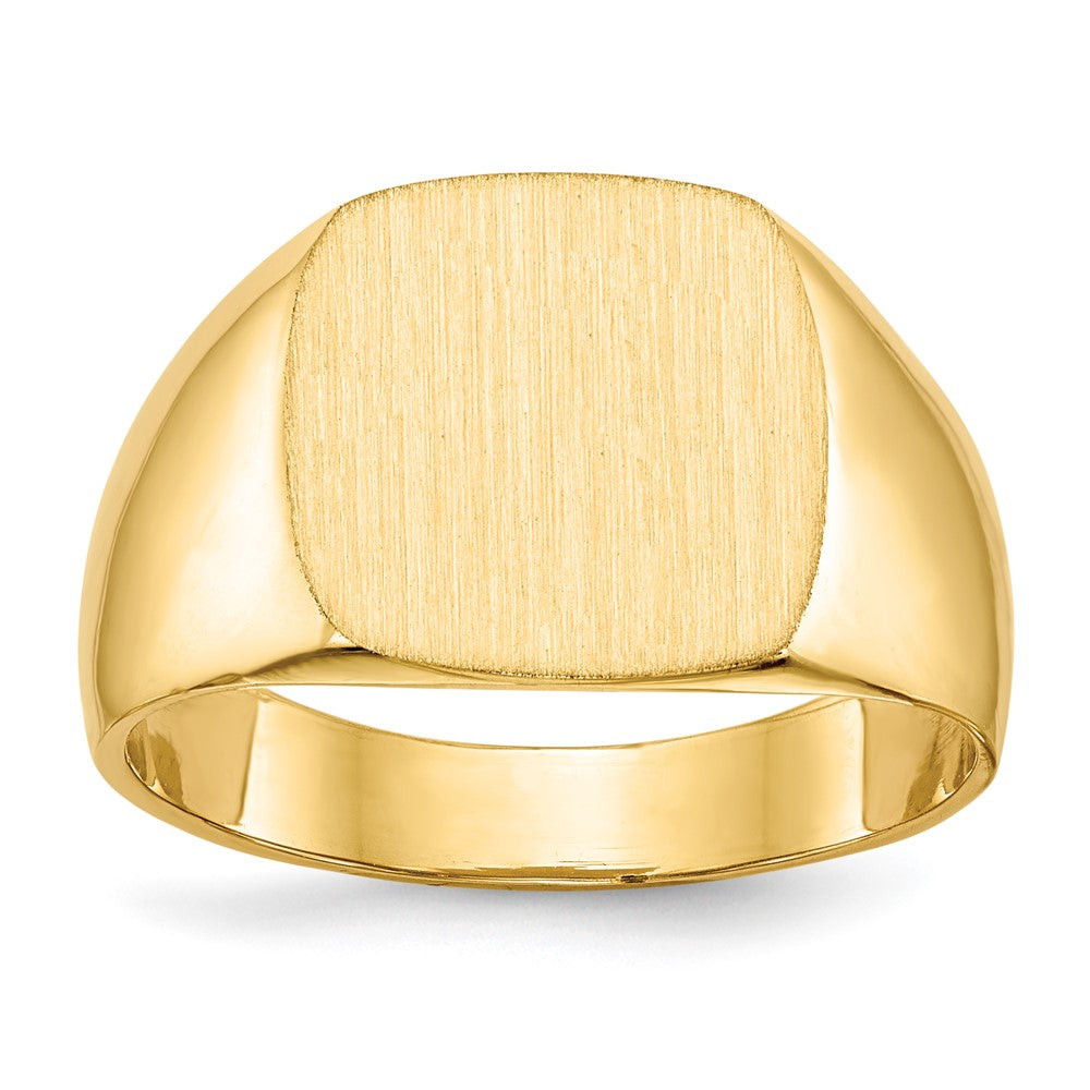 14K Gelbgold Herren-Siegelring 12,0x13,0mm mit geschlossener Fassung