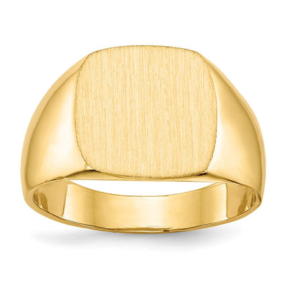 14K Gelbgold Herren-Siegelring 12,0x13,0mm mit geschlossener Fassung