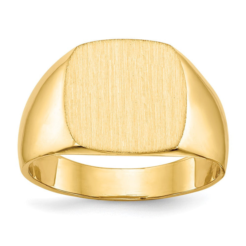 14K Gelbgold Herren-Siegelring 12,0x13,0mm mit geschlossener Fassung