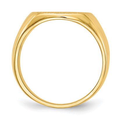 14K Gelbgold Herren-Siegelring mit geschlossener Rückseite, 15,5x14,0mm