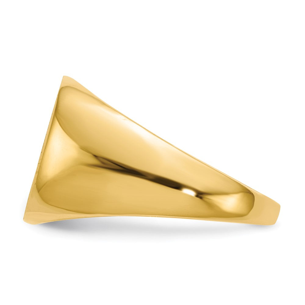 14K Gelbgold Herren-Siegelring mit geschlossener Rückseite, 15,5x14,0mm