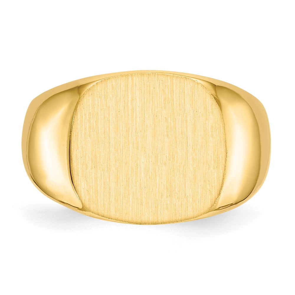 14K Gelbgold Herren-Siegelring mit geschlossener Rückseite, 15,5x14,0mm