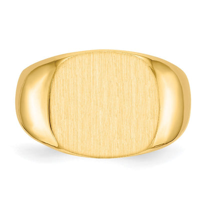 14K Gelbgold Herren-Siegelring mit geschlossener Rückseite, 15,5x14,0mm