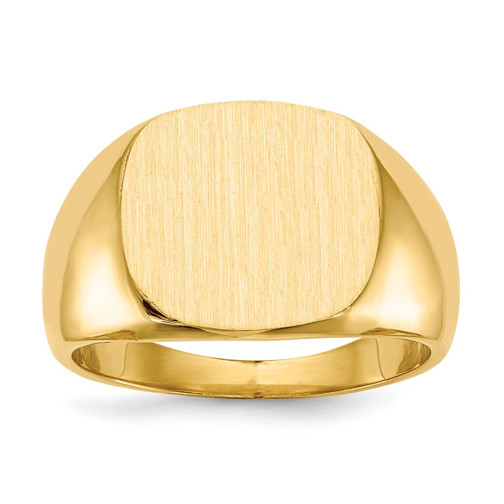 14K Gelbgold Herren-Siegelring mit geschlossener Rückseite, 15,5x14,0mm