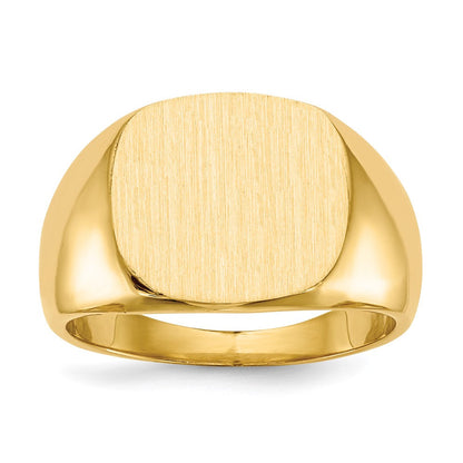 14K Gelbgold Herren-Siegelring mit geschlossener Rückseite, 15,5x14,0mm