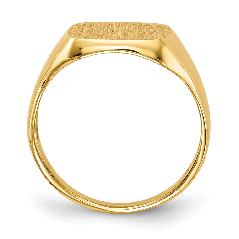 14K Gelbgold Siegelring, offen hinterlegt, 10,0 x 10,0 mm