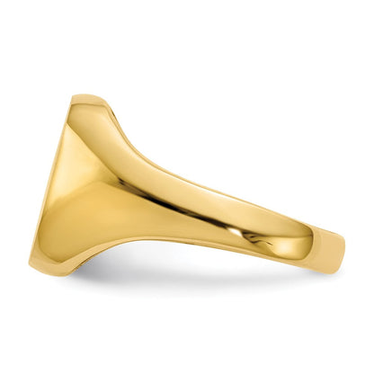 14K Gelbgold Siegelring, offen hinterlegt, 10,0 x 10,0 mm