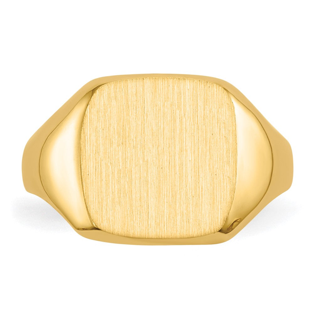 14K Gelbgold Siegelring, offen hinterlegt, 10,0 x 10,0 mm