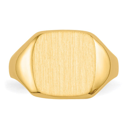14K Gelbgold Siegelring, offen hinterlegt, 10,0 x 10,0 mm