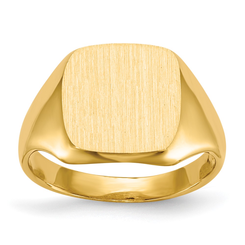 14K Gelbgold Siegelring, offen hinterlegt, 10,0 x 10,0 mm