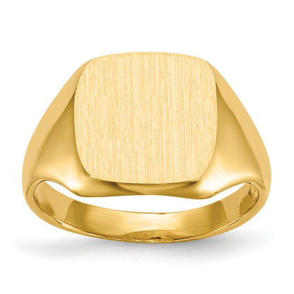 14K Gelbgold Siegelring, offen hinterlegt, 10,0 x 10,0 mm