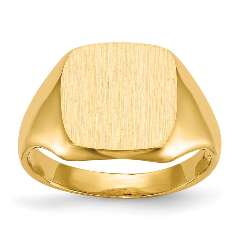 14K Gelbgold Siegelring, offen hinterlegt, 10,0 x 10,0 mm