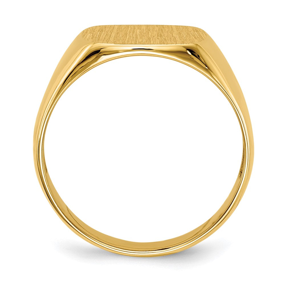 14K Gelbgold Siegelring für Herren mit offener Rückseite, 12,5 x 12,5 mm
