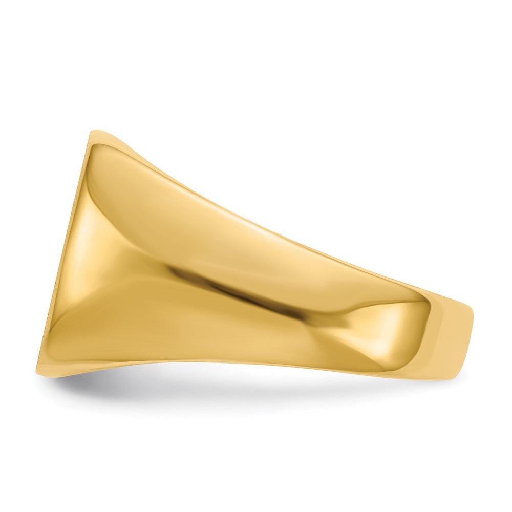 14K Gelbgold Siegelring für Herren mit offener Rückseite, 12,5 x 12,5 mm