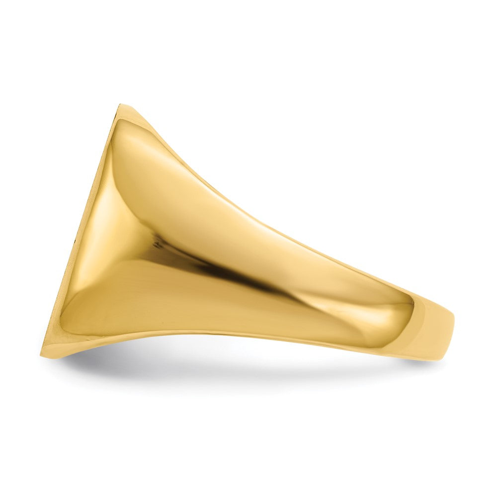 14K Gelbgold Herren-Siegelring, offene Fassung, 14,0 x 13,5 mm