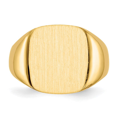 14K Gelbgold Herren-Siegelring, offene Fassung, 14,0 x 13,5 mm