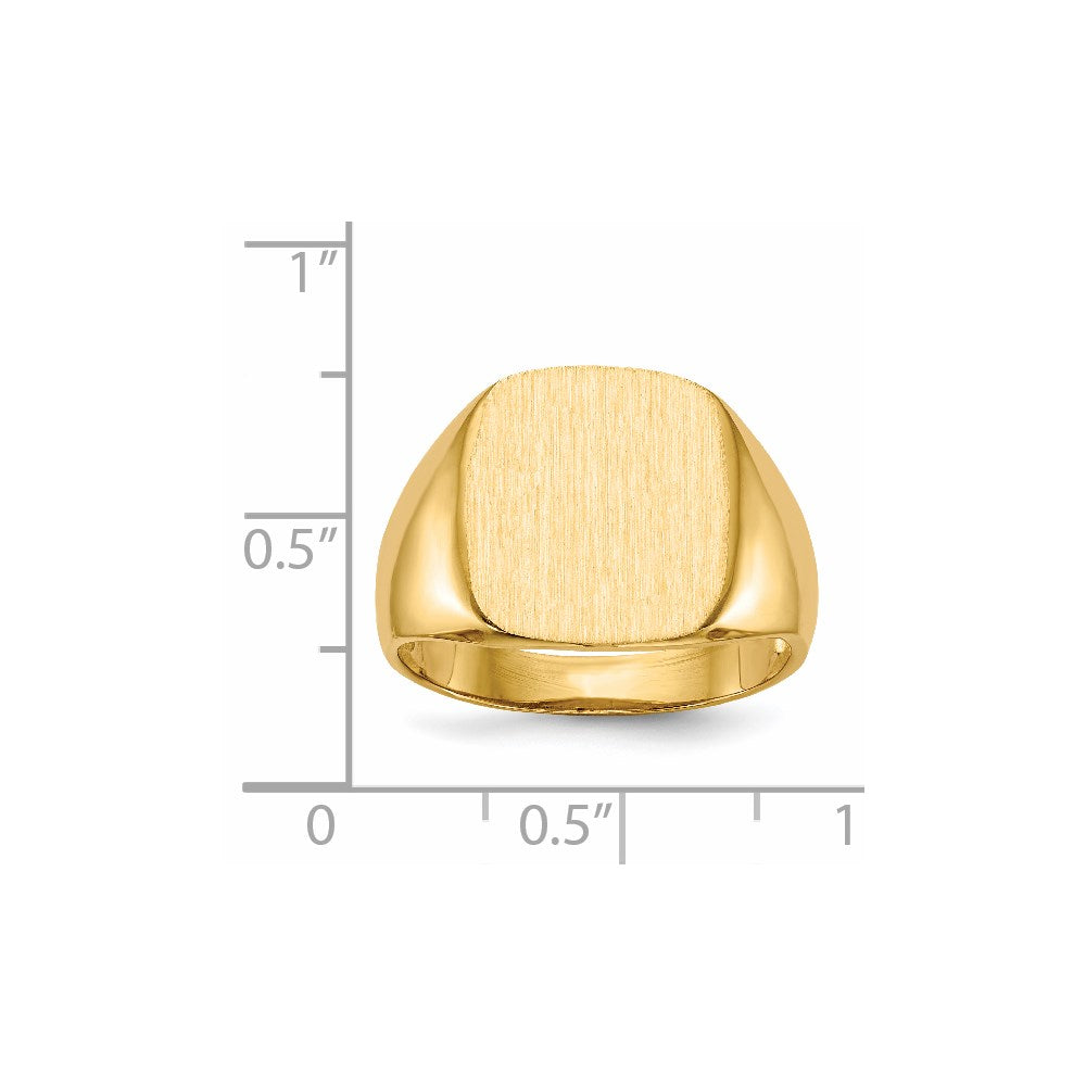 14K Gelbgold Herren-Siegelring, offene Fassung, 14,0 x 13,5 mm