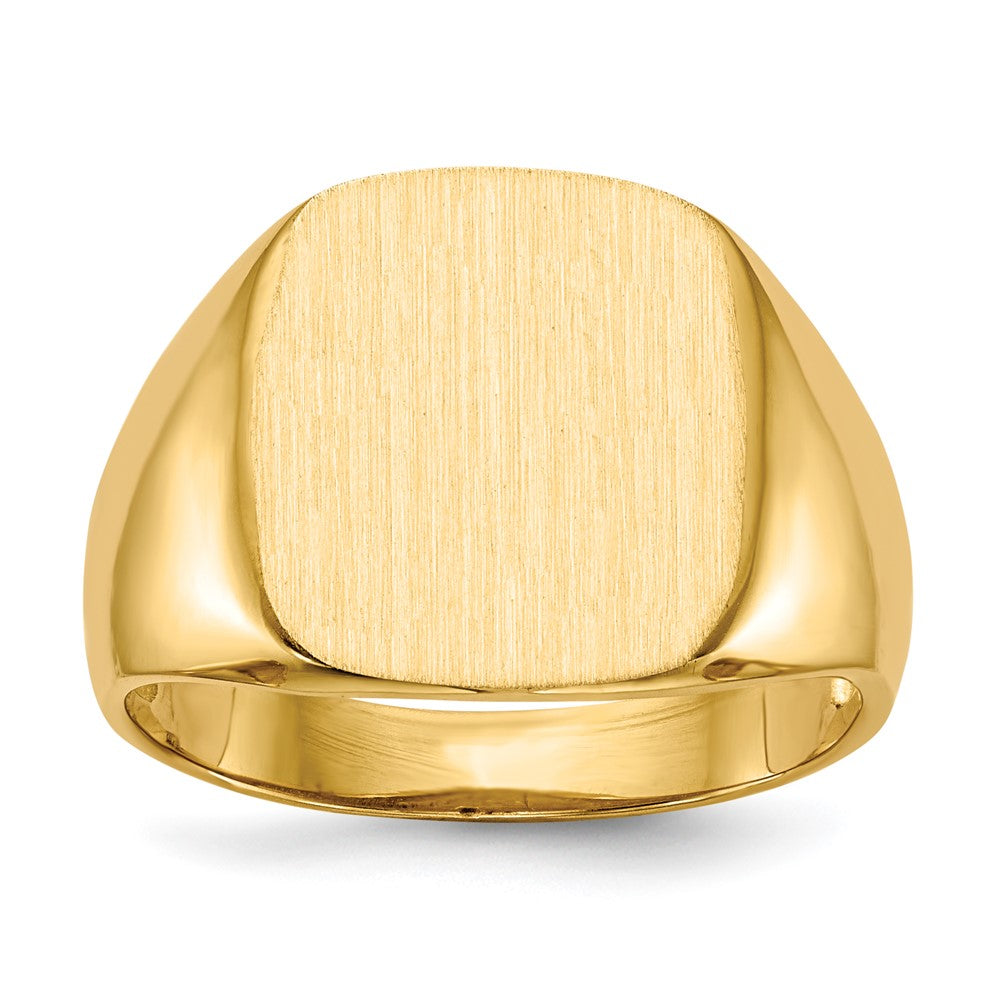 14K Gelbgold Herren-Siegelring, offene Fassung, 14,0 x 13,5 mm