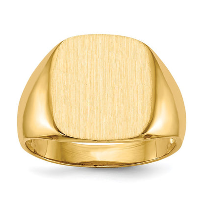 14K Gelbgold Herren-Siegelring, offene Fassung, 14,0 x 13,5 mm