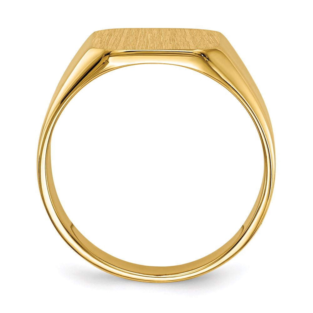 14K Gelbgold 16,0x14,5mm Herren-Siegelring mit offener Rückseite
