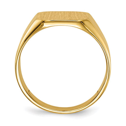 14K Gelbgold 16,0x14,5mm Herren-Siegelring mit offener Rückseite
