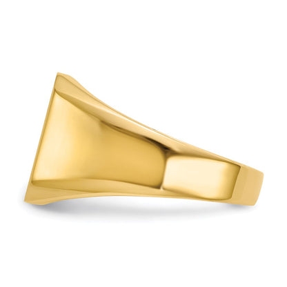 14K Gelbgold 16,0x14,5mm Herren-Siegelring mit offener Rückseite